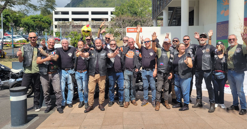 Les membres du Harley-Davidson Club AM&RICA