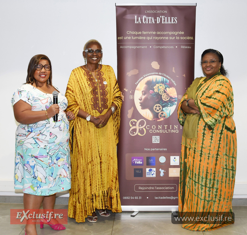 Johanne Vélia et la délégaton de Mayotte à La Réunion, Marie-Josée Karake et Magoma Inchatti