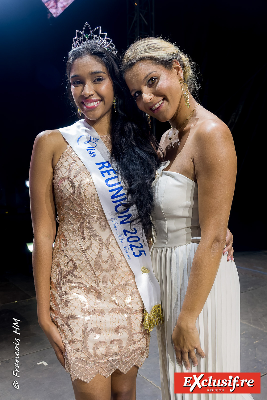 Deux Miss Réunion réunies: Priya Padavatan (2025), et Vanille M'Doihoma (2013) qui a participé au show coiffure ce soir-là Deux Miss Réunion réunies: Priya Padavatan (2025), et Vanille M'Doihoma (2013) qui a participé au show coiffure ce soir-là