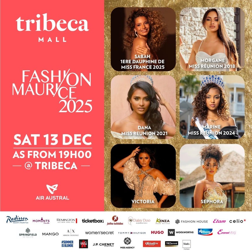 Fashion Maurice 2025 ce samedi 13 décembre: avec la belle Sabah Aid Fashion Maurice 2025 ce samedi 13 décembre: avec la belle Sabah Aid