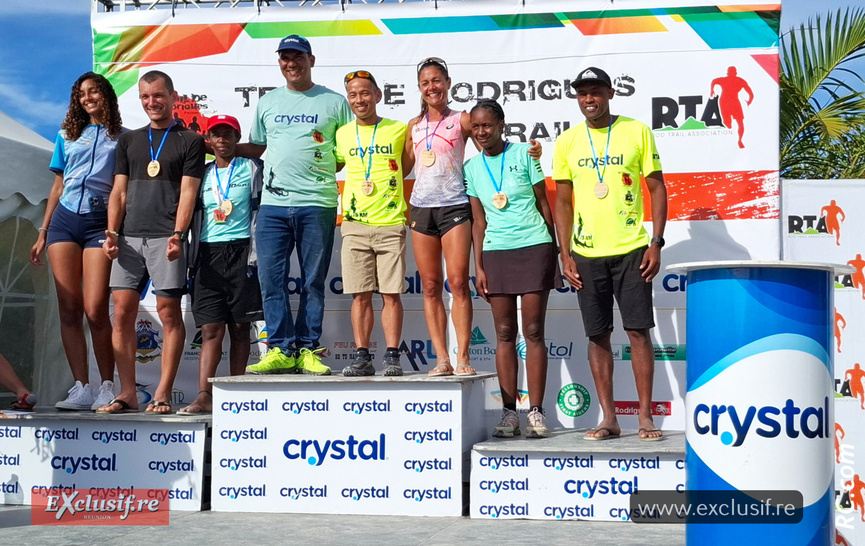 Gilbert Baudouin, Patrice Chane Seem, Sylvaine Cussot, avec les félicitations d'Arnaud Meunier, président de la Rod Trail Association
