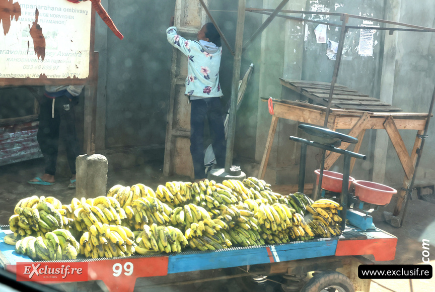Des bananes à moins de 20 centimes d'Euro le kg. A la Réunion c'était aux alentours de 6/7 Euros le kilo