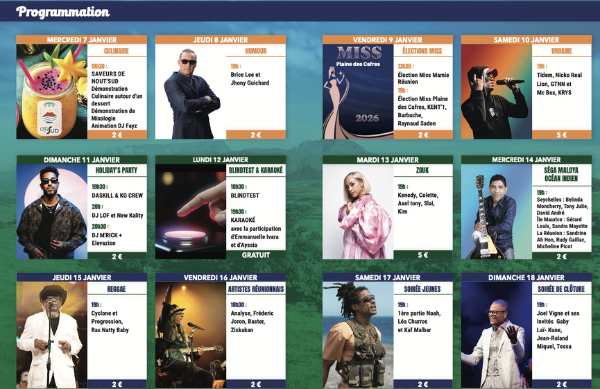 Le programme artistique Le programme artistique