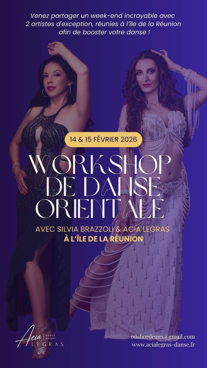Danse orientale: Acia Legras de retour dans son île avec la star Silvia Brazzoli