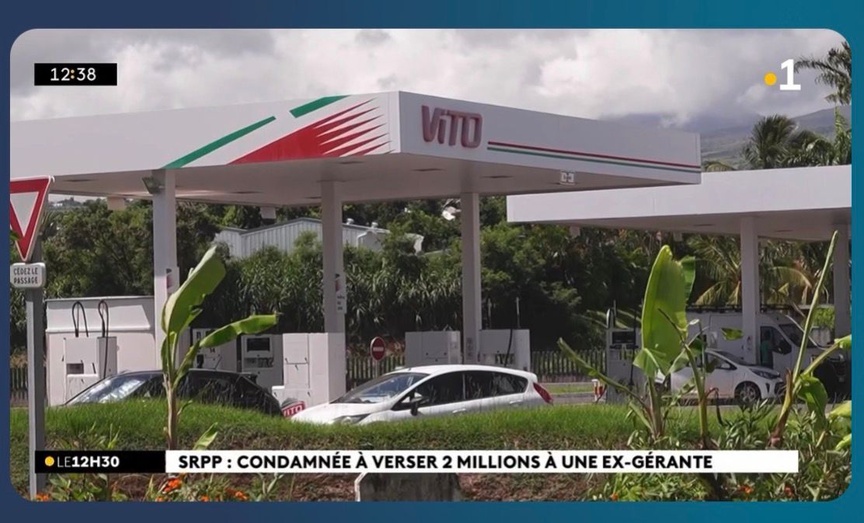 Odile Richard était gérante de cette station-service à Sainte-Marie d'où elle a été brutalement expulsée (capture d'écran R1ère)