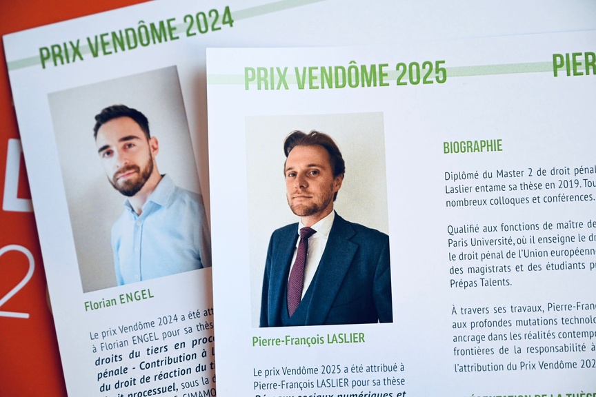 Prix Vendôme 2024 et 2025 remis par le Ministère de la Justice et l’Institut Robert Badinter Prix Vendôme 2024 et 2025 remis par le Ministère de la Justice et l’Institut Robert Badinter