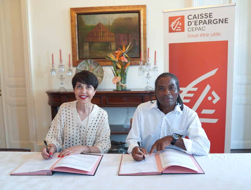 Christine Fabresse, présidente du directoire de la Caisse d’Epargne CEPAC, et Eric Domitien, 1er vice-président du Grand Raid