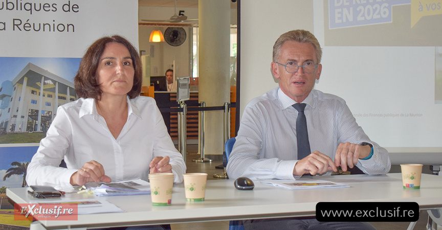Christelle Portier, directrice adjointe, et directrice du Pôle pilotage et animation  du réseau, et Ludovic Robert, directeur régional des Finances publiques