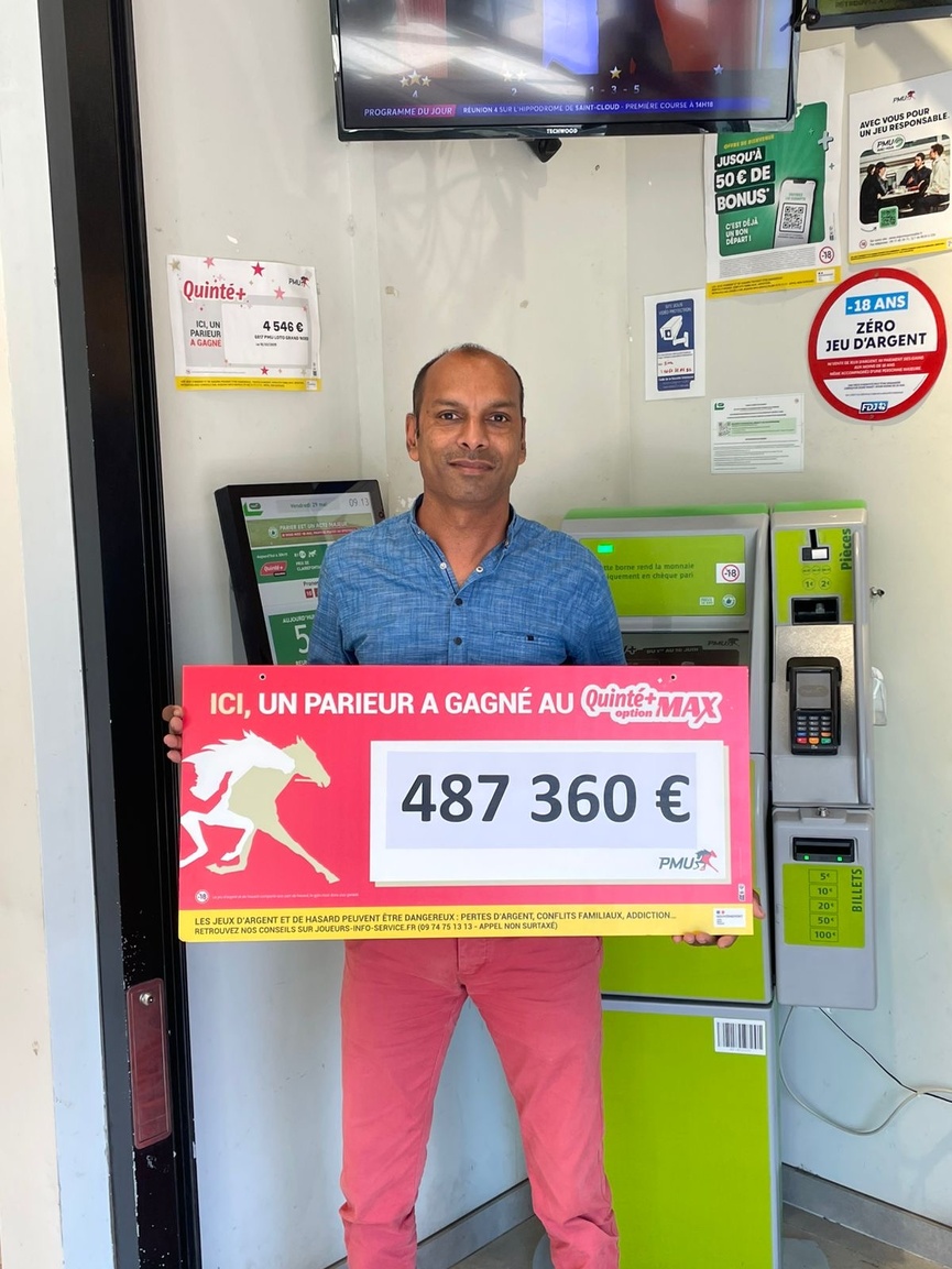 Gérard Camalon, le gérant «PMU® Loto Grand Nord», chez qui le ticket a été validé Gérard Camalon, le gérant «PMU® Loto Grand Nord», chez qui le ticket a été validé