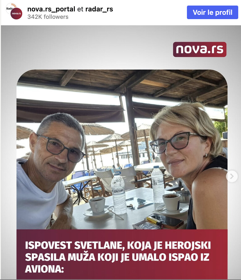 Le couple de Serbes a raconté la mésaventure sur les résaaux sociaux