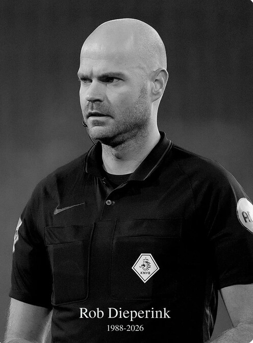 Photo de l'arbitre  Rob Dieperink parue sur les réseaux de la KNVB. Il avait 38 ans