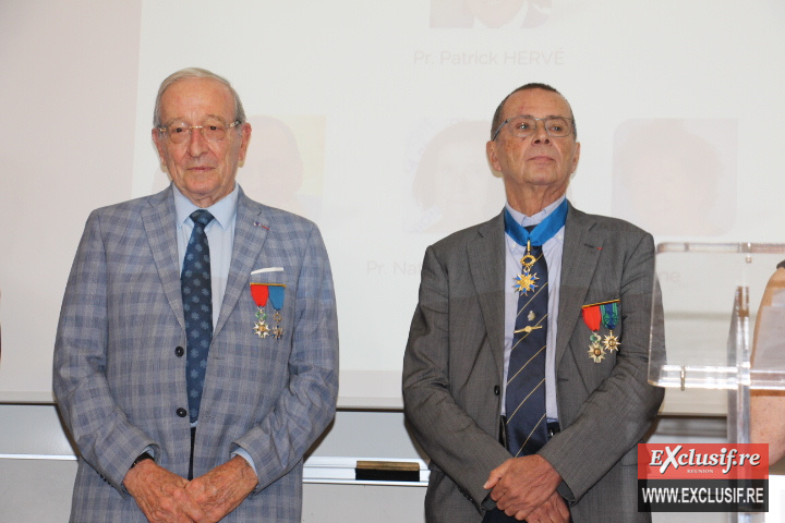 Pr Patrick Hervé, président, et Bernard Salva, de l’Association nationale des membres de l’Ordre national du Mérite – section de La Réunion