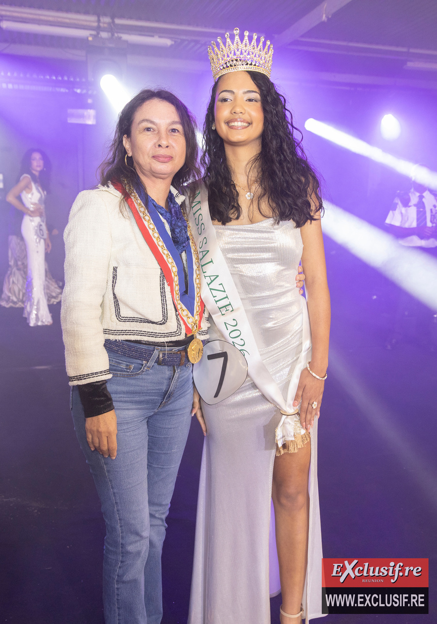 Sidoleine Papaya, maire de Salazie, et Isaya De Pindray d'Ambelle, Miss Salazie 2026