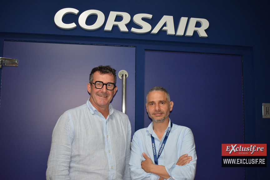 Bruno Balardi, directeur commercial de l'Aéroport de Toulouse-Blagnac,  et Mouloud Hamar, responsable des Ventes Province pour Corsair