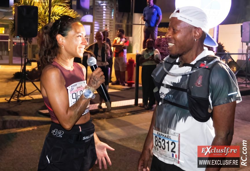 Anaïs Quémener a rétrouvé Rapahël Bouvon, qui lui avait promis de courir un marathon, lorsqu'elle l'avait rencontré à l'hôpital en soins oncologiques, l'année dernière.