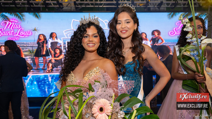 Maria Chloé Doressamy, Miss Saint-Louis 2026, et Laetitia Roguet, Miss Réunion 2026