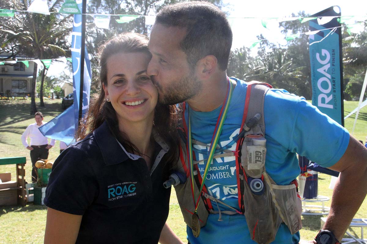 Le joli sourire de Nicole pour Jean-Marc Rivet, 24ème au général des 47 km