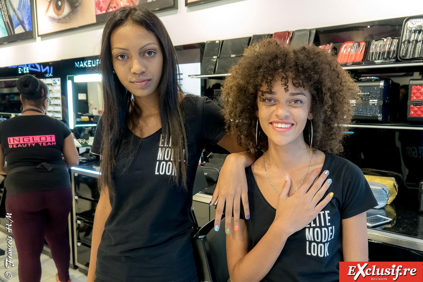 Les candidates Elite Model Look Réunion chez Inglot 