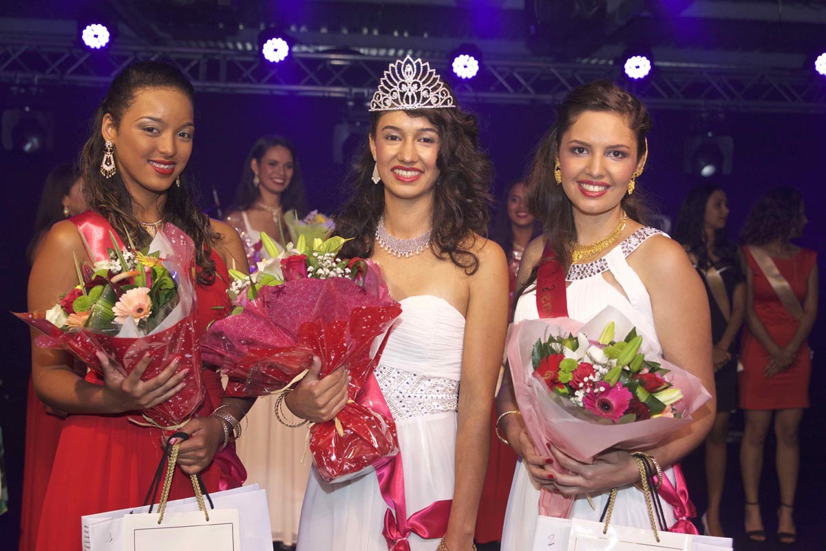 Lucinda Cottin, 1ère dauphine, Rachel Nourry, Miss Salazie 2018, et Lisa Payet, 2ème dauphine