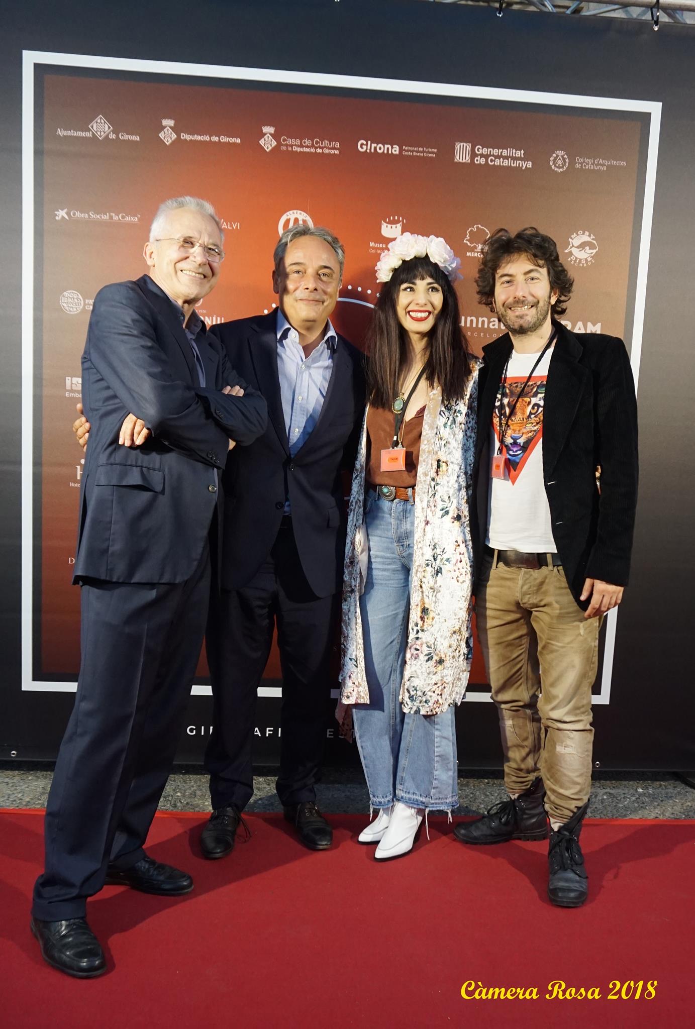 Cette photo a été prise à la soirée d'ouverture du Festival International du Cinéma de Girano, avec Lluis Valenti, et Carles Ribas, partenaire du festival