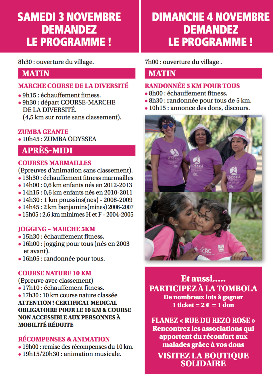 Le programme du samedi 3 et du dimanche 4 novembre