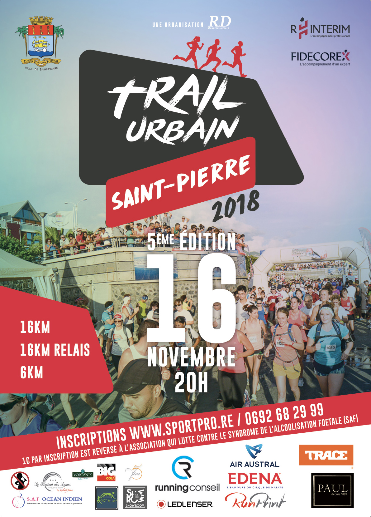Trail Urbain à Saint-Pierre le 16 novembre en nocturne