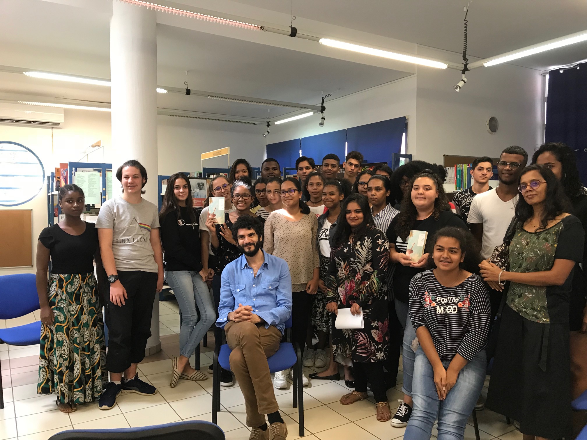 Jadd Hilal avec les éléves de Seconde du Lycée Louis Payen de Saint-Paul