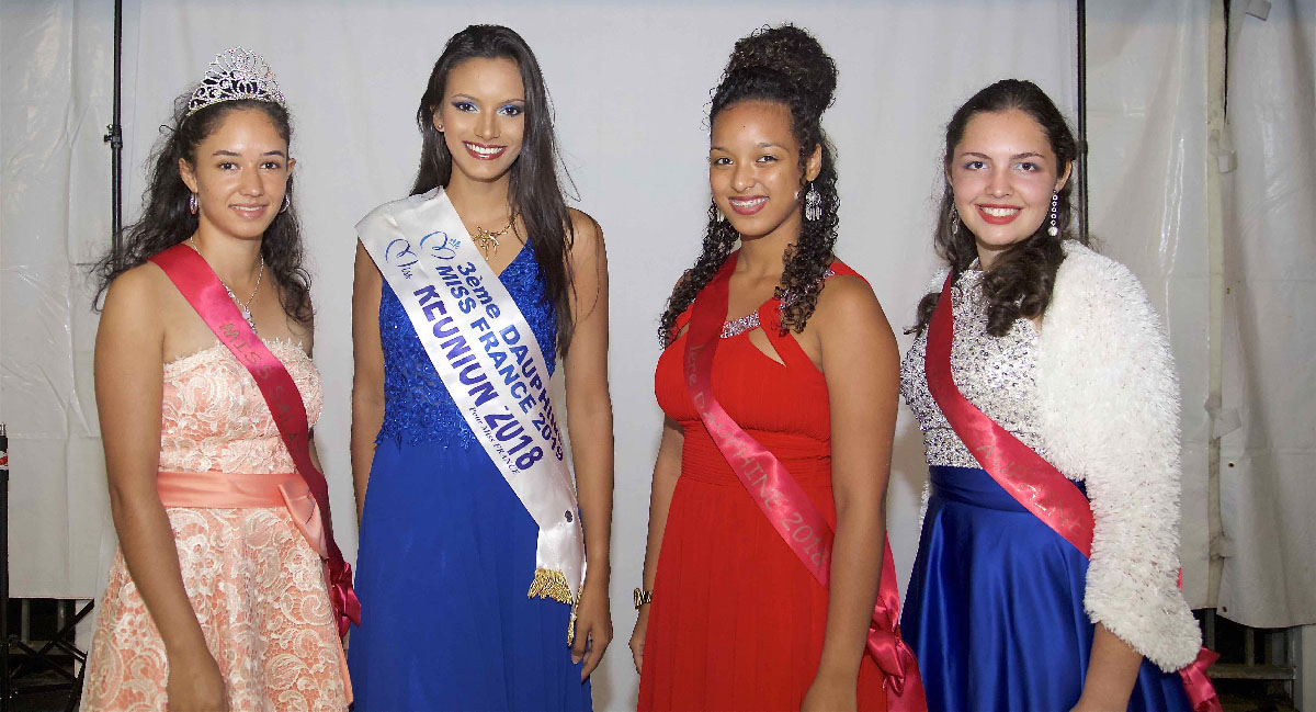 Morgane Soucramanien avec Miss Salazie 2018 et ses dauphines