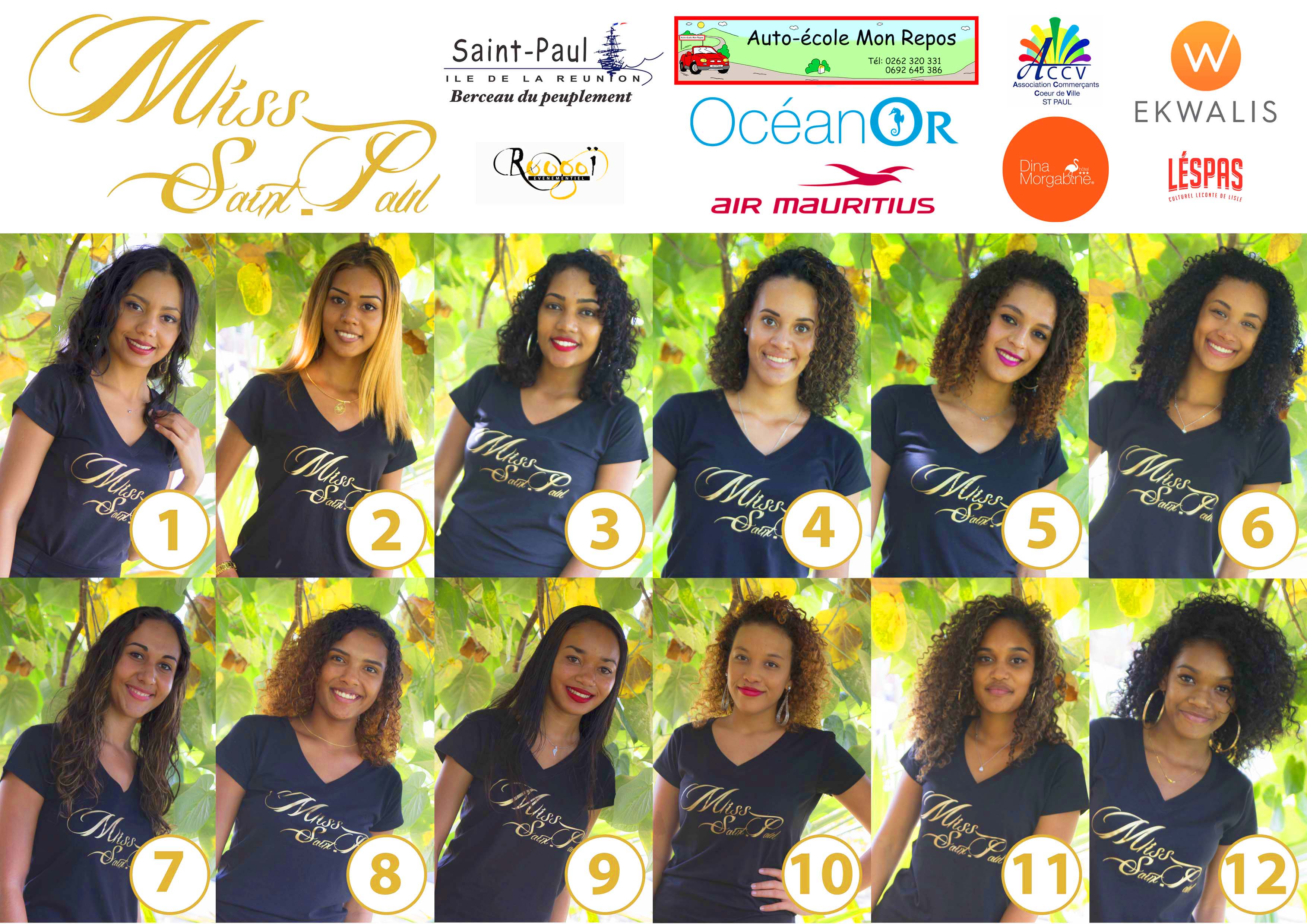 Les 12 candidates Miss Saint-Paul 2019