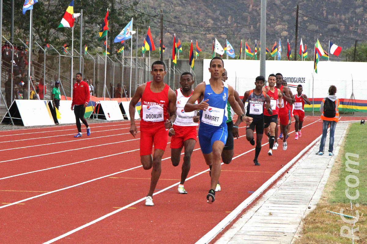 Ruddy Barret qui finit 3ème, a crânement tenté sa chance sur le 1500 mètres remporté par le Mauricien Dookun