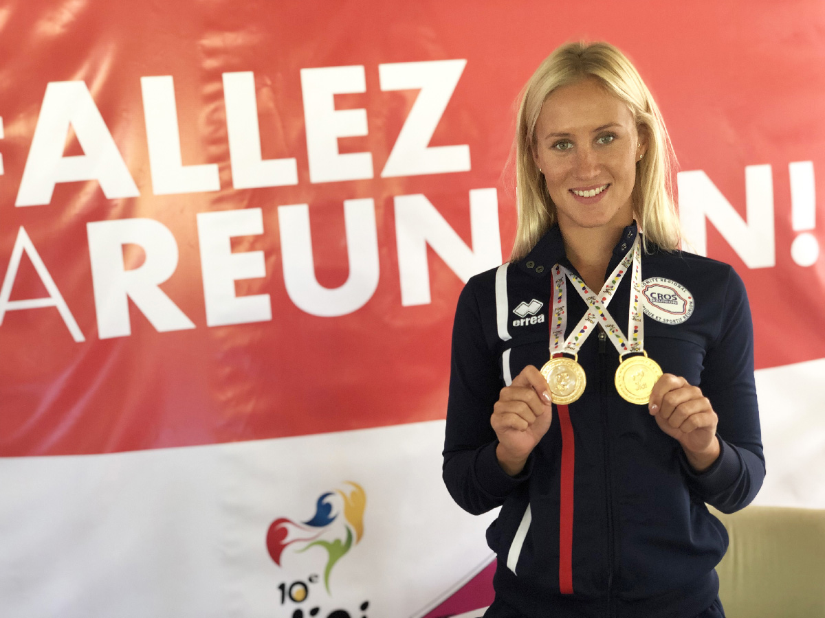 Alizée Morel: 6 médailles d'or ( en natation) à elle toute seule. Record pour ces 10èmes Jeux, comme elle l'avait d'ailleurs réalisé en 2015 à La Réunion