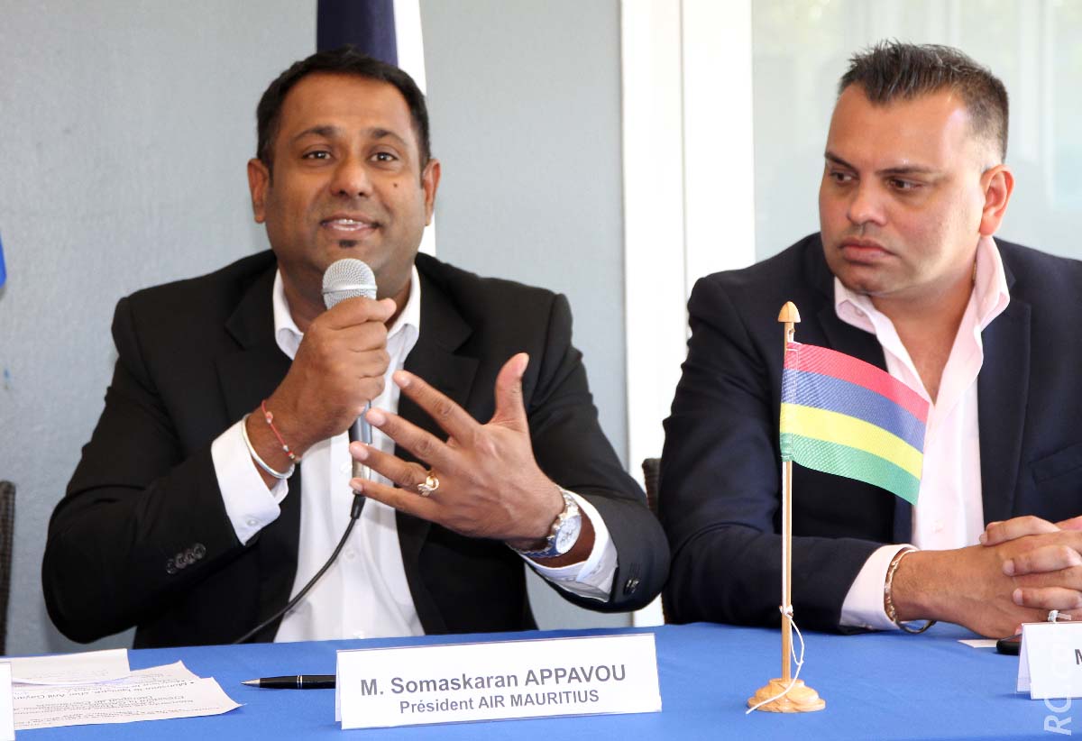 Somaskaran Appavou, président d'Air Mauritius, et Arvind Bundhun, directeur MTPA