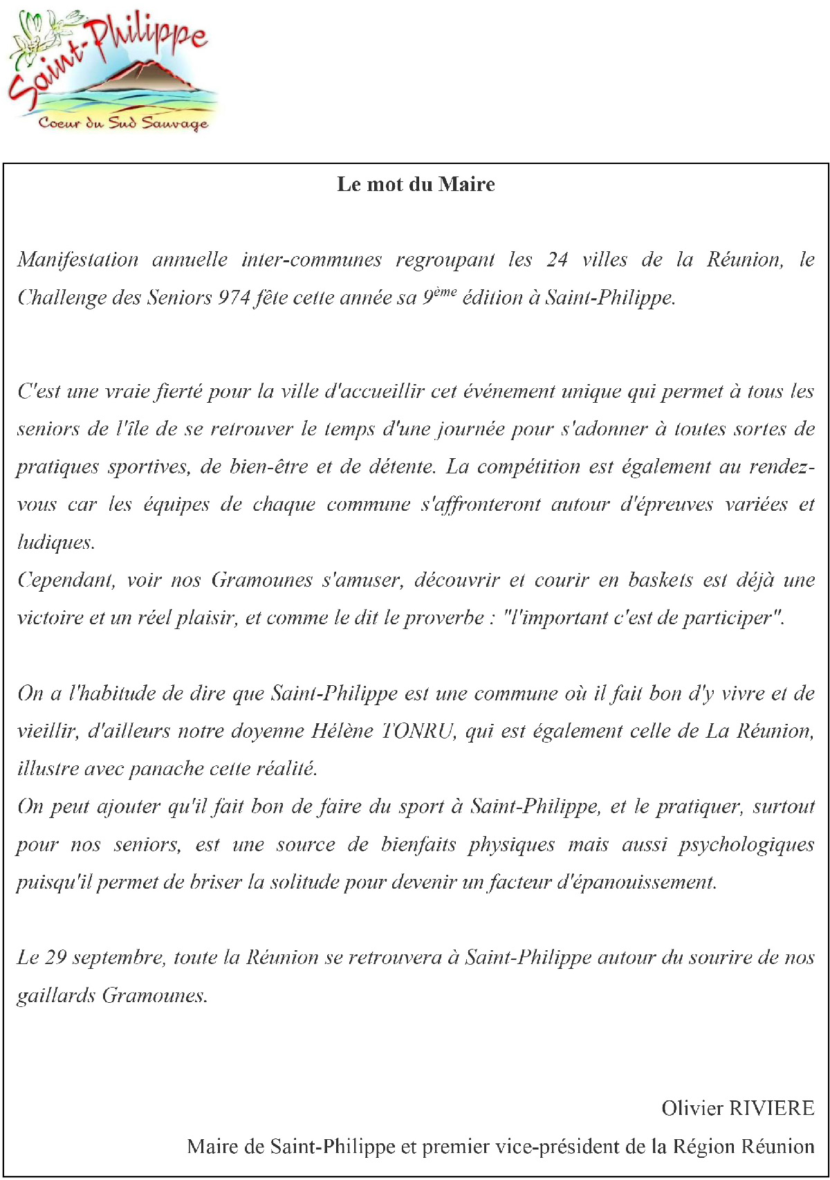 Challenge des Seniors: ils seront plus de 2 000 à Saint-Philippe
