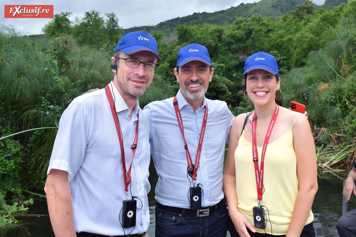 Emmanuel Aubourg, Chef de Service Production, Jean-François Allin, Directeur Transition Enérgétique, et Aurore Mussard, chargée de communication: l'équipe EDF qui a accompagné la presse pour la visite