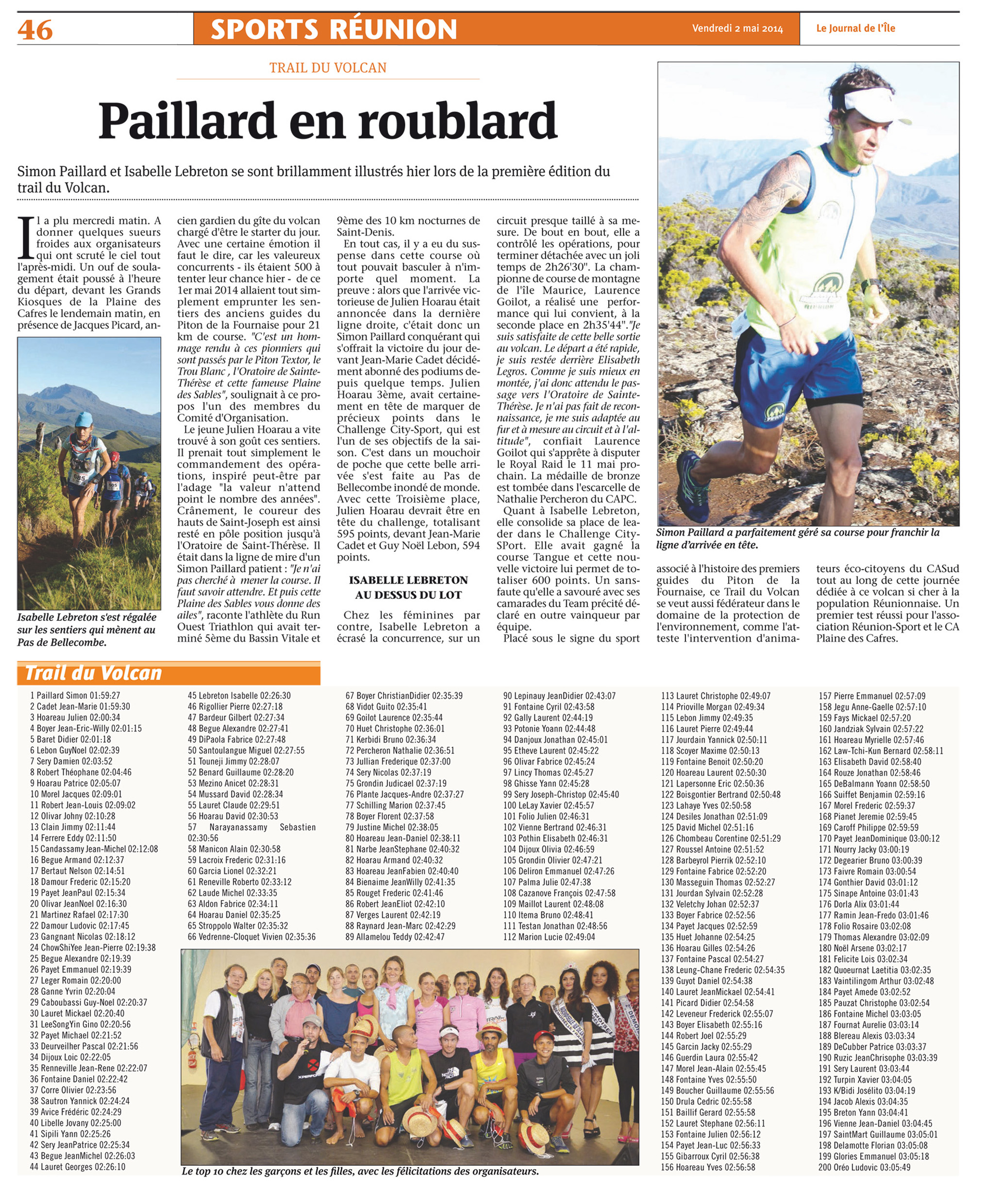Trail du Volcan 2020: on marque le coup...