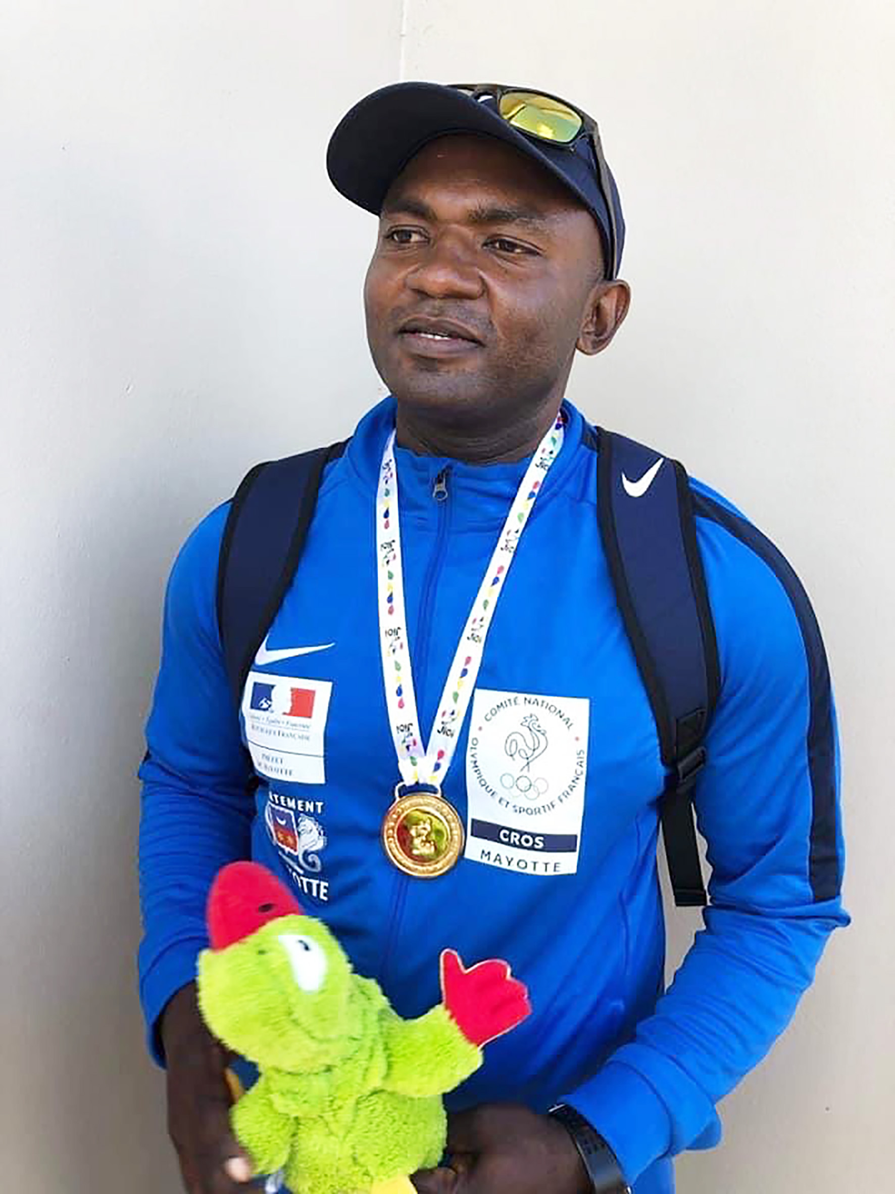 Le champion mahorais Ali Soultoini, médaillé d'or du javelot aux Jeux des Iles