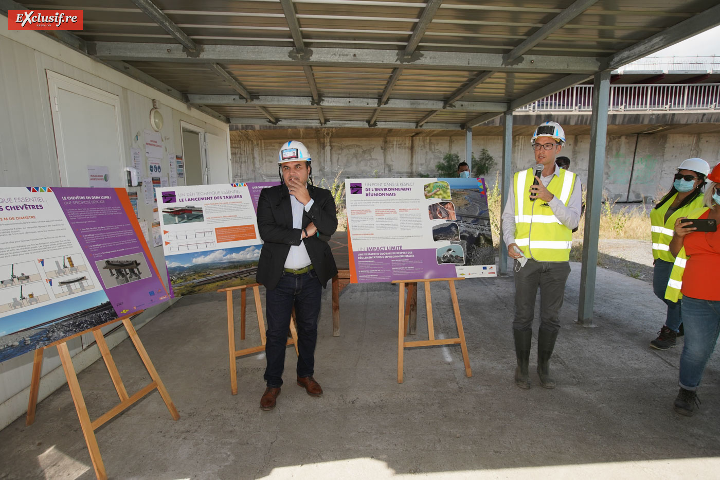 Didier Robert visite le chantier du pont de la Rivière des Galets et fait le point 