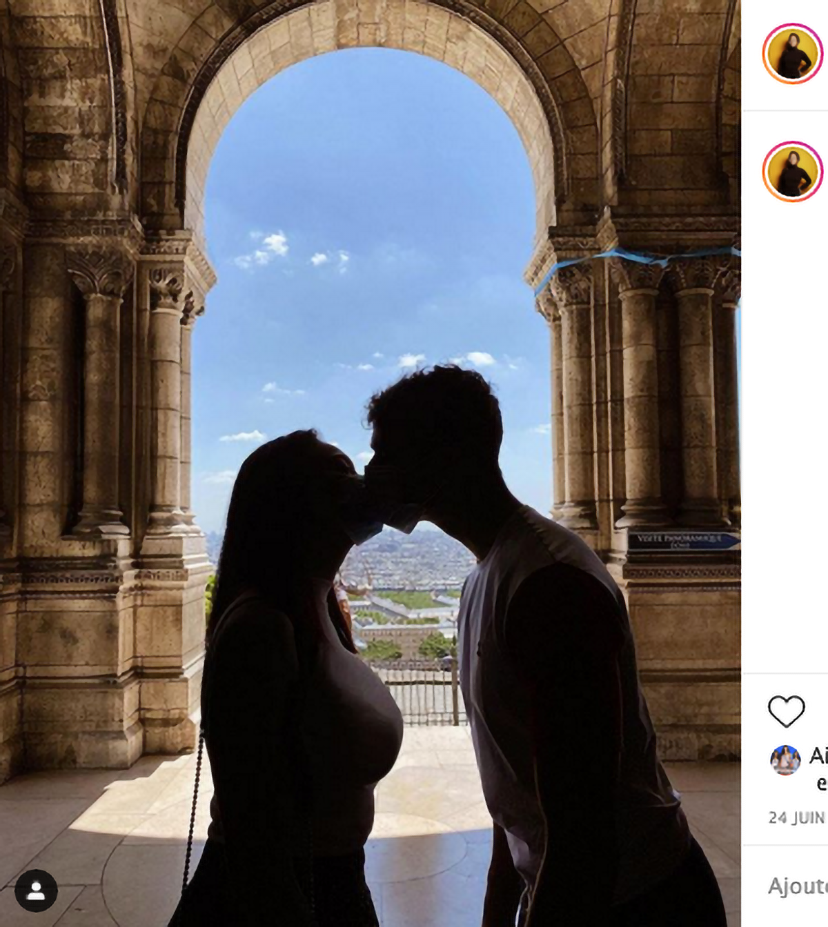 Avec son chéri, photo publiée sur Instagram en juin