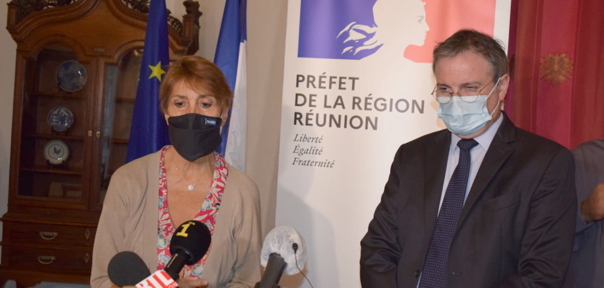 Martine Ladoucette, directrice de l'ARS Réunion, et Jacques Billant, Préfet de La Réunion