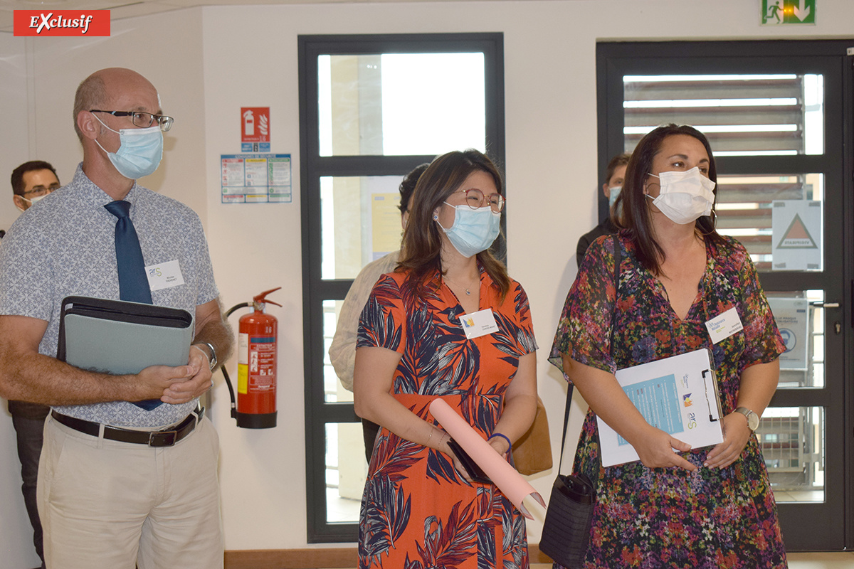 Nicolas Thévenet de l'ARS, Vanessa Dubois-Wang, de la CGSS, et Jennifer Mombrial, de l'Assurance Maladie, pilote de la plateforme