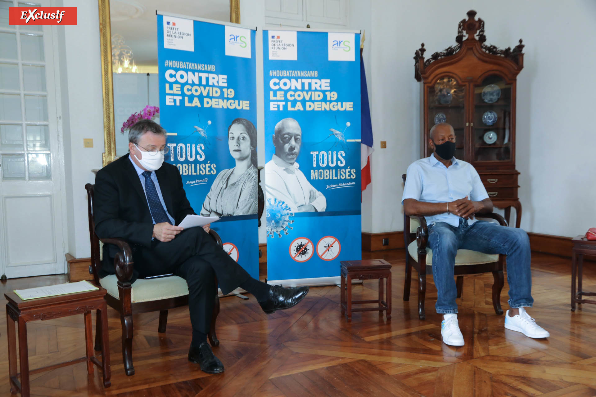 Madame Aude et Jackson Richardson, ambassadeurs contre la Covid-19 et la dengue Madame Aude et Jackson Richardson, ambassadeurs contre la Covid-19 et la dengue