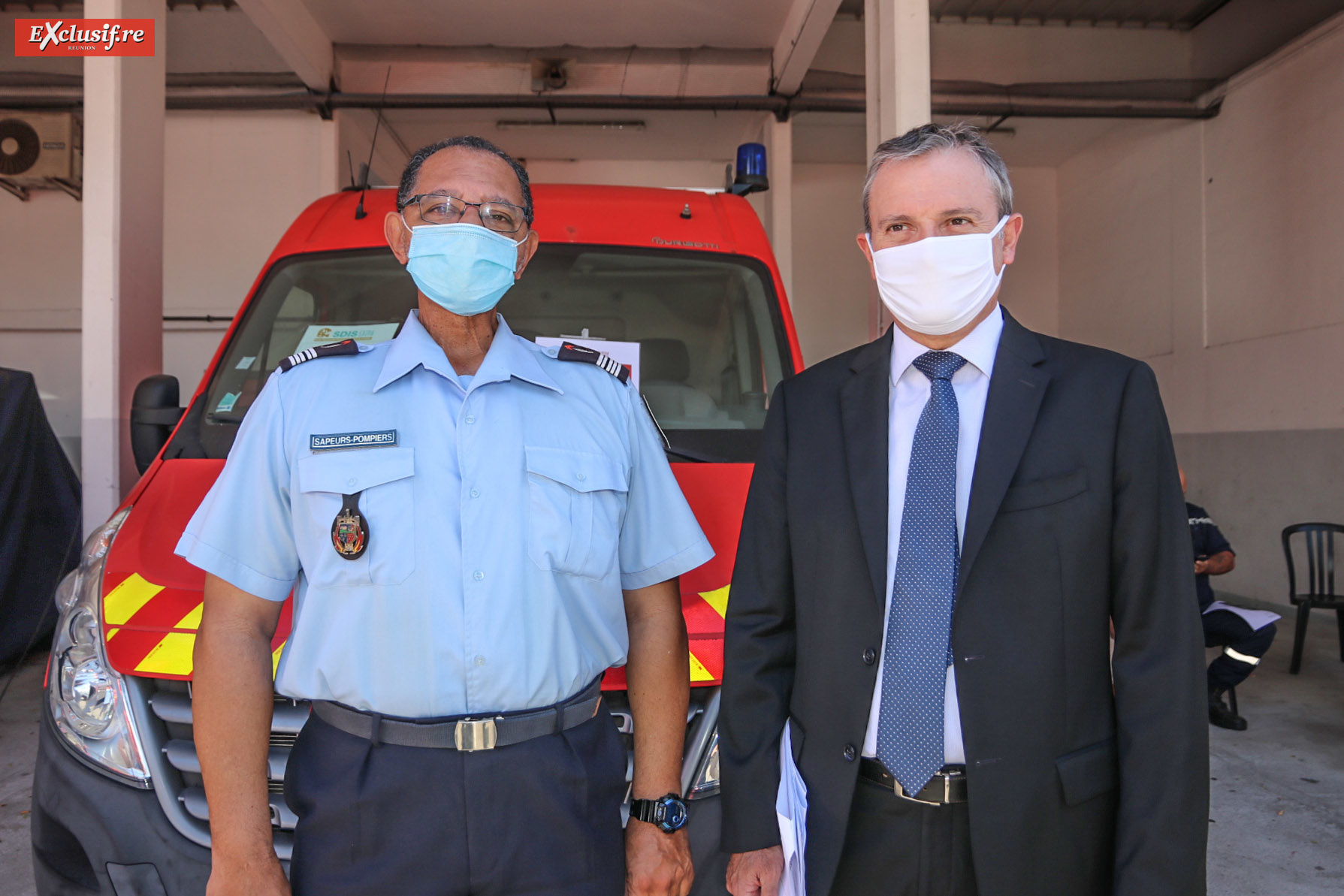 Colonel Dominique Fontaine, directeur départemental du SDIS 974, et le Préfet Jacques Billant Colonel Dominique Fontaine, directeur départemental du SDIS 974, et le Préfet Jacques Billant
