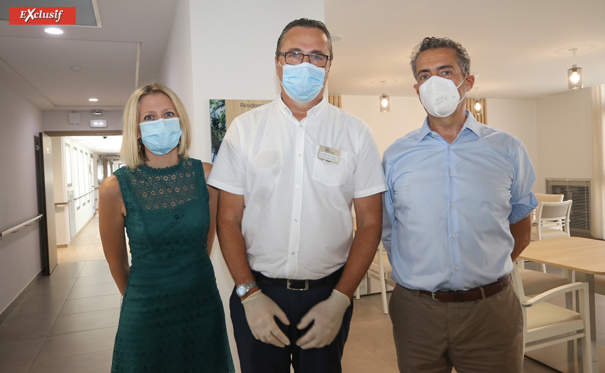 Pauline Lévy, directrice du Pôle Séniors Mediaustral, Philippe Merlin, médecin coordonnateur, Pierre Chenard, président du groupe Mediaustral