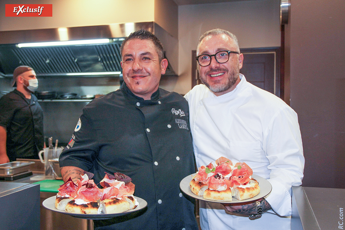 Alessandro Lampis et Gennaro Nasti: «A table Mesdames et Messieurs de la presse...» pour une séquence dégustation Alessandro Lampis et Gennaro Nasti: «A table Mesdames et Messieurs de la presse...» pour une séquence dégustation