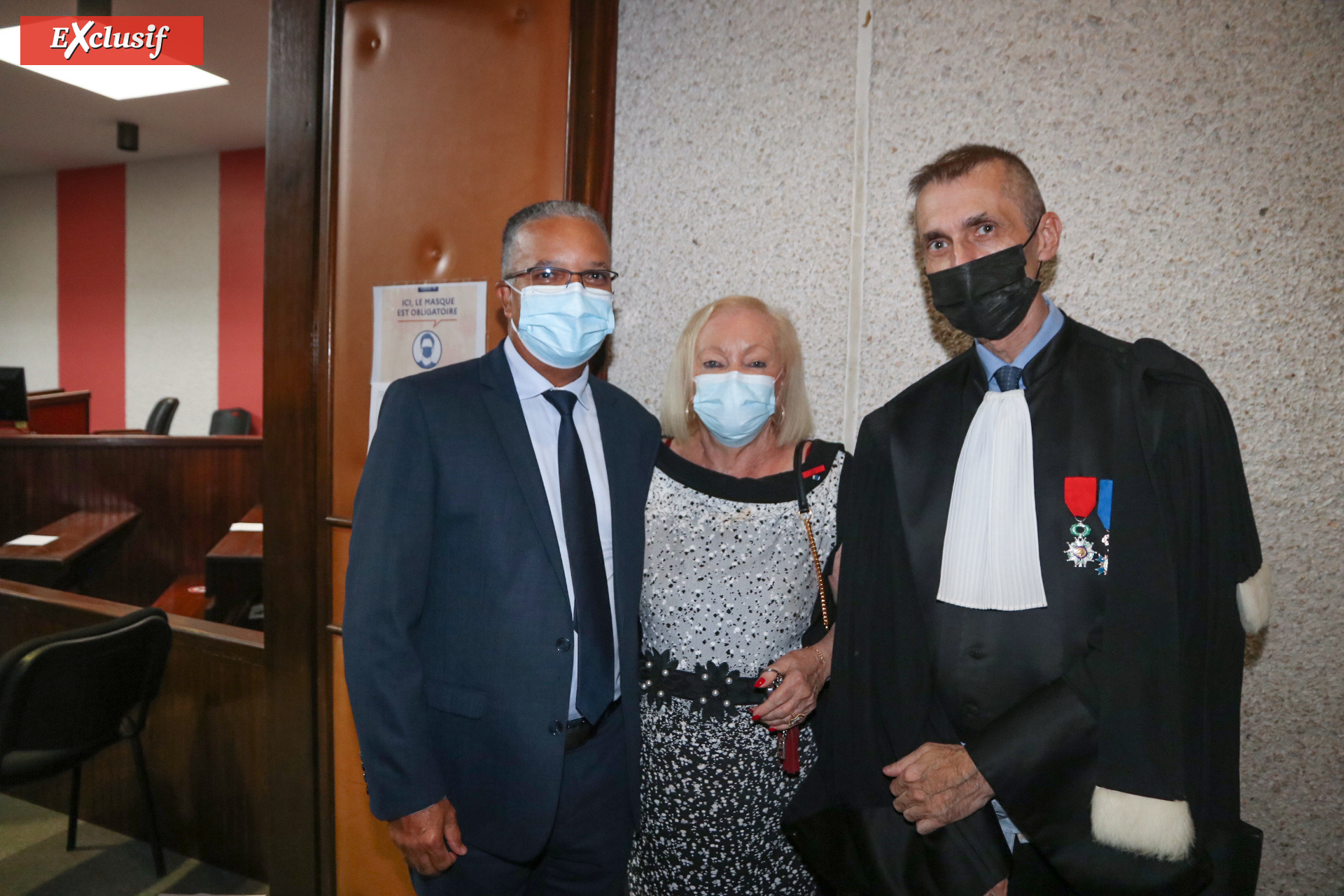 Cyrille Melchior, président du Département, Aude Palant Vergoz, et Eric Tufféry, procureur de la République de Saint-Denis