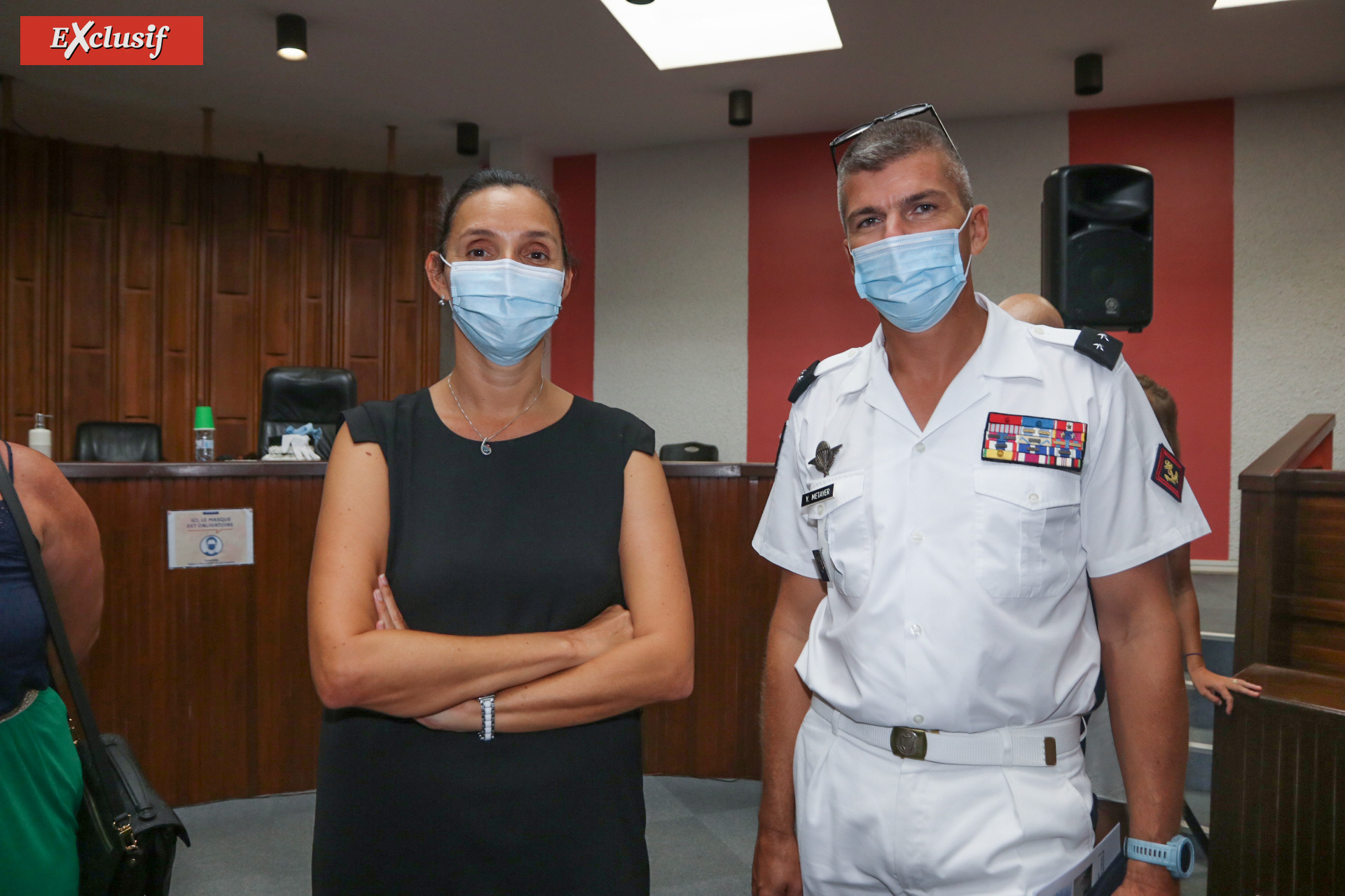 Valérie Lebreton, présidente du Tribunal Judiciaire de Saint-Pierre, et le général Yves Métayer Valérie Lebreton, présidente du Tribunal Judiciaire de Saint-Pierre, et le général Yves Métayer
