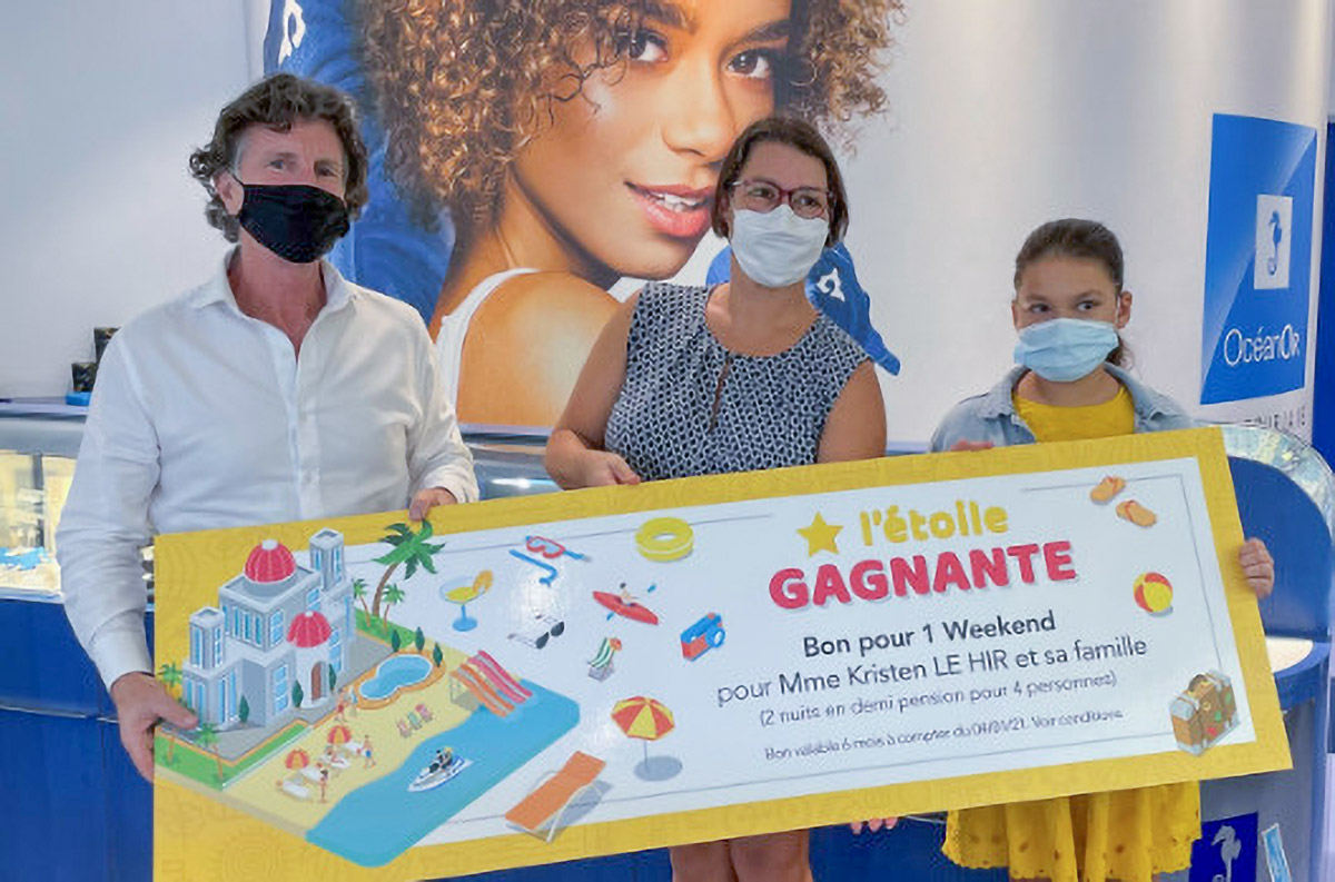 Christophe Vielle, directeur général d'OcéanOr, avec Kristen Le Hir et sa fille