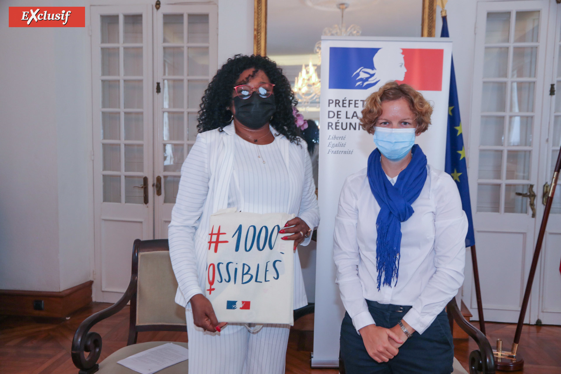 Carole Ledoyen et Camille Dagorne, sous-préfète en charge de la cohésion sociale Carole Ledoyen et Camille Dagorne, sous-préfète en charge de la cohésion sociale