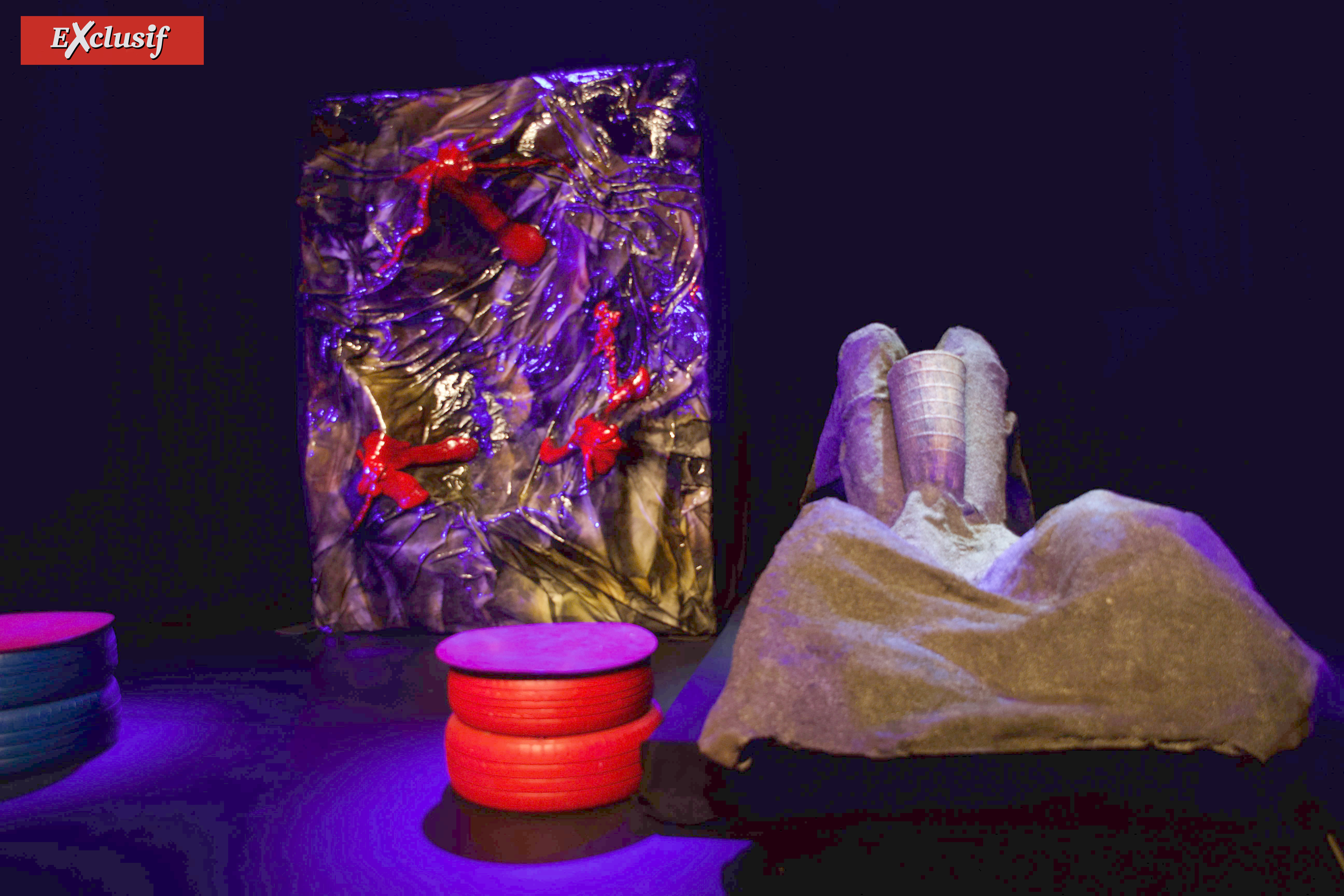 L'installation d'art contemporain de l'artiste Vincent Mengin-Lecreulx, "Naissance volcanique à Lascaux"