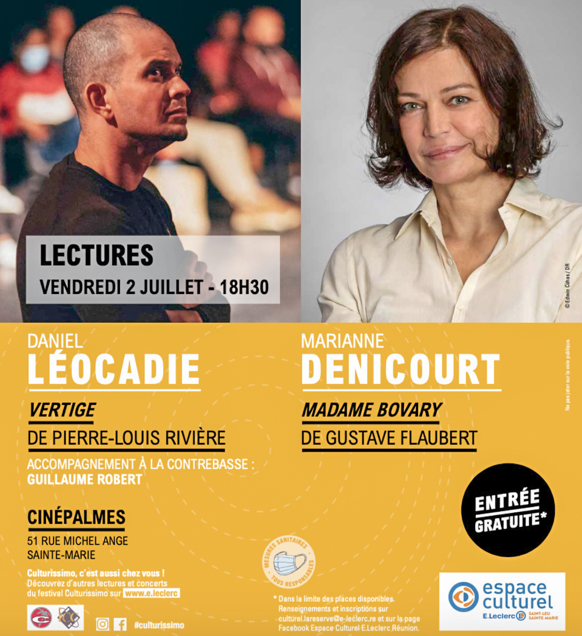 Festival Culturissimo: Marianne Denicourt et Daniel Léocadie à La Réunion
